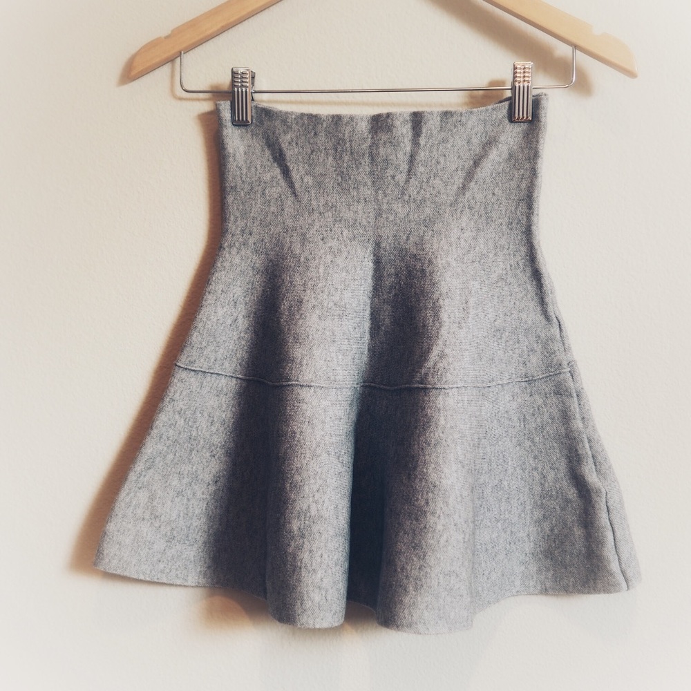 NEW Zara Knit Grey A-Line Skirt